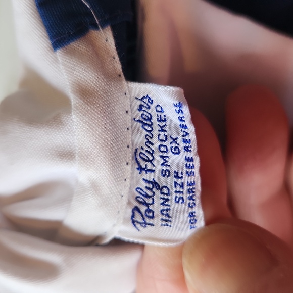 Vintage Polly Flinders Hand Smocked Long-sleeved Dress Size 6X - Picture 3 of 7